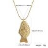 Collar de Joyería con Colgantes de Peces Marinos de Latón Cadena de Bolas Chapada en Oro Real de 18 Quilates Collar Colgante Para Mujeres Unisex Regalo de Fiesta 45cm