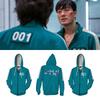 Luxuriöse Squid Game 001 456 Grüne Reißverschluss-Hoodie-Jacke Netflix-inspirierte Oberbekleidung