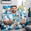 1PC Lionel Messi Patterned Flannel Blanket Suitable For All Seasons for Home Decor Warmth and Comfort Gifts Holiday Present