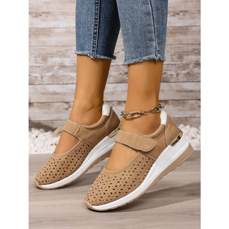 Damen Übergröße Neue Sommer Leichte Ausgeschnittene Dicksohlige Klett-Sandalen