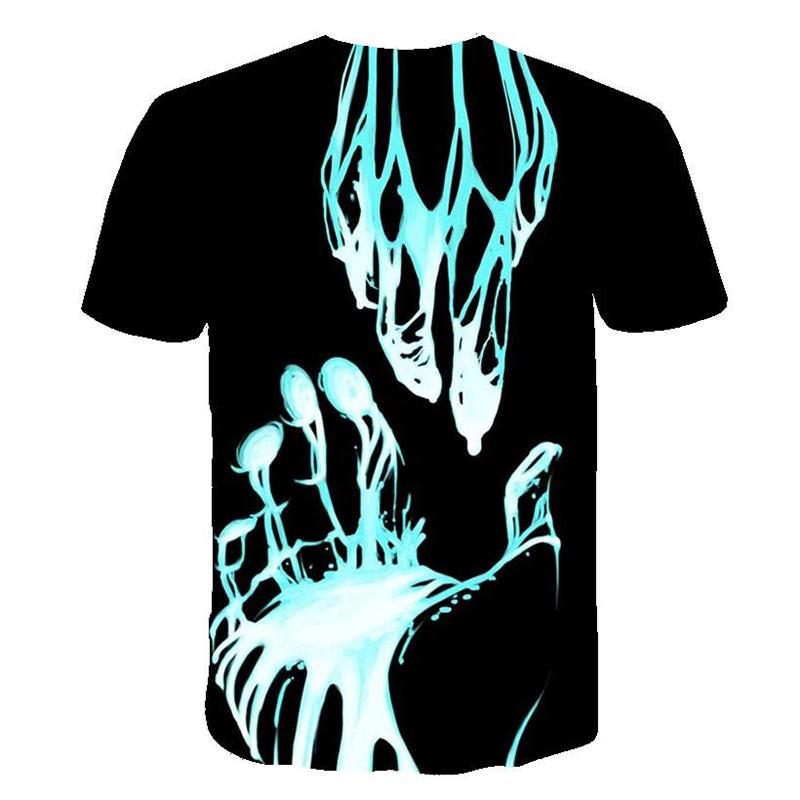 Palm Graffiti Painting T-shirts Men's Clothing 3D Printed Design Round Neck Short Sleeve Tops Breathable Comfortable T-shirt