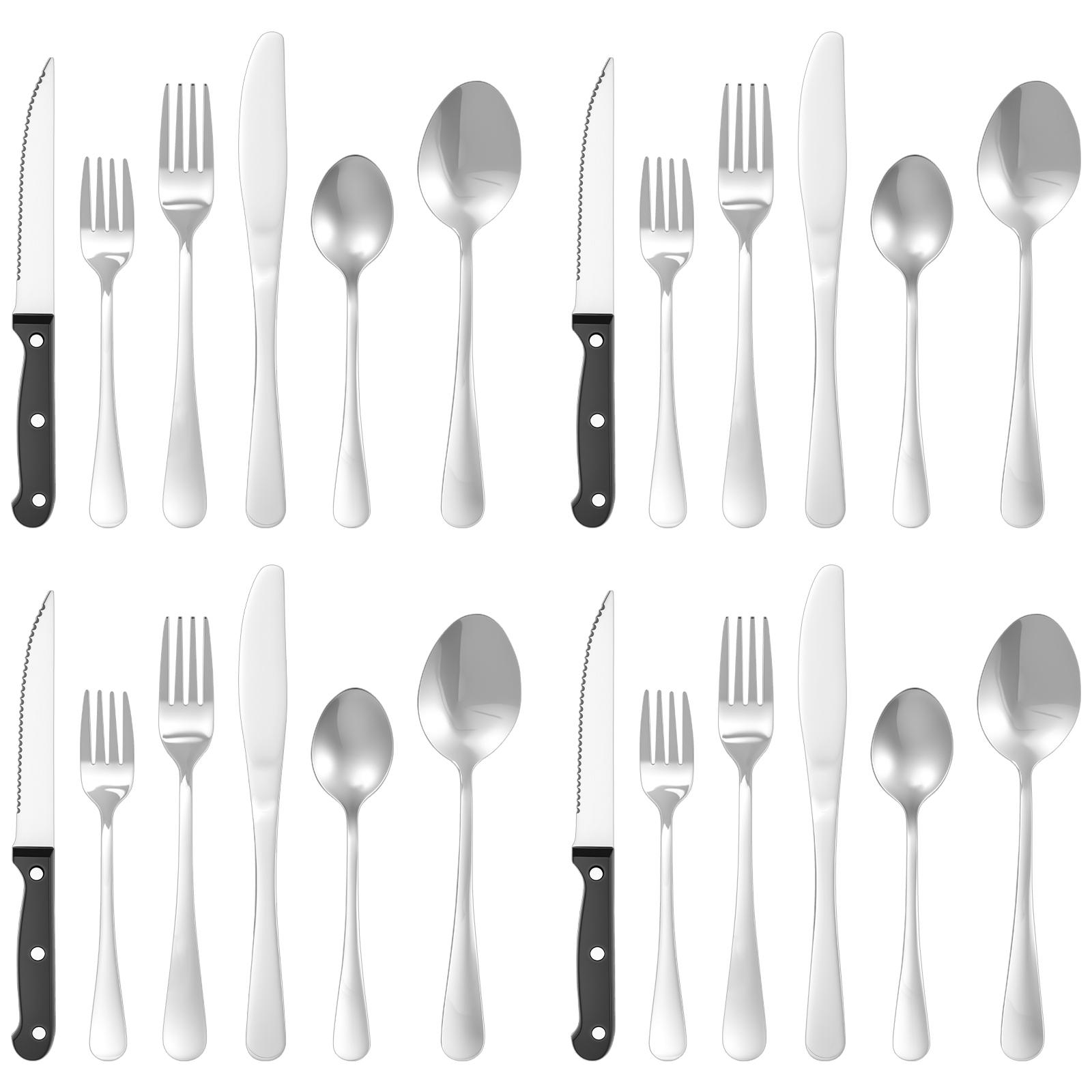 Dinnerware Set Stainless Steel Knife Fork Spoon Flatware Cutlery Set Knife Fork Spoon Kitchen Utensils Holiday Dinner Tableware