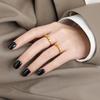 Korean Minimalist Broken Silver Square Ring: Versatile Titanium Steel Fashion Jewelry for Women
