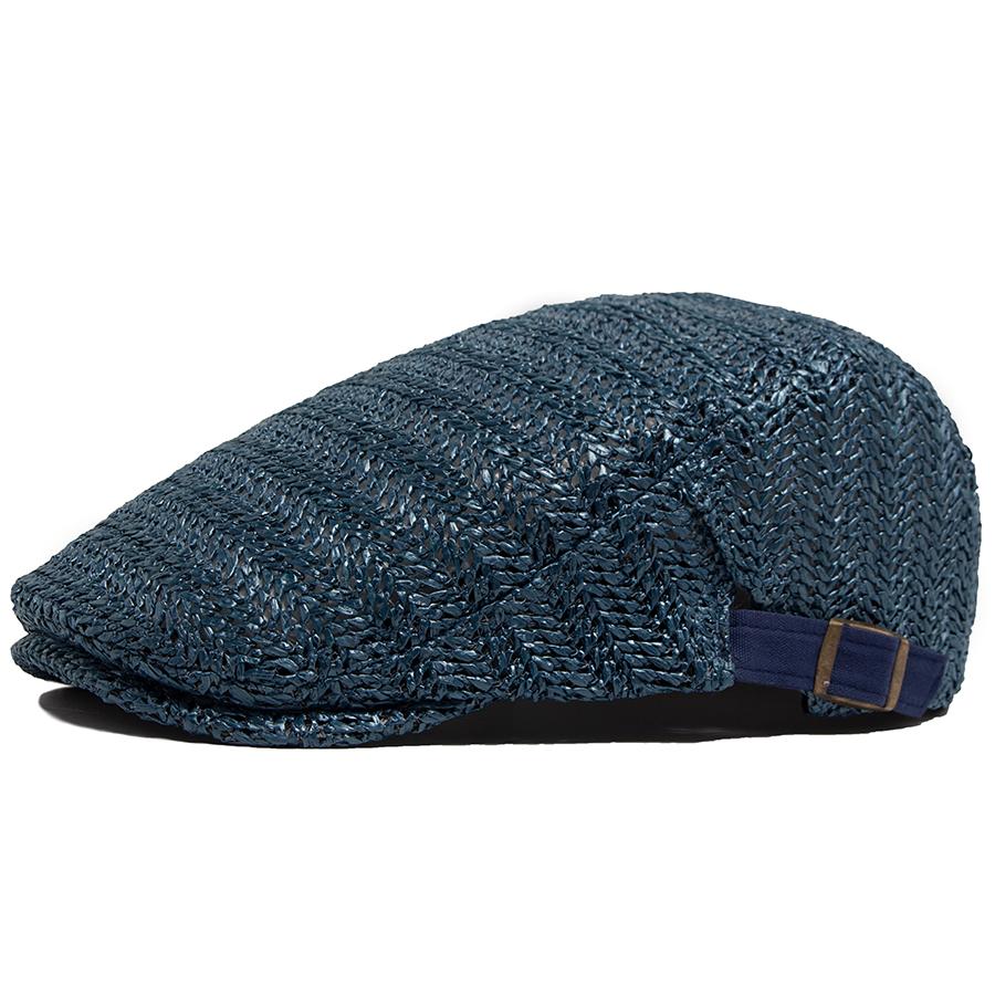Fashion Faux Hand Woven Straw Berets Men Women Summer Breathable Sun Visor Outdoors Casual Solid Color Mesh Hat Painter Beret