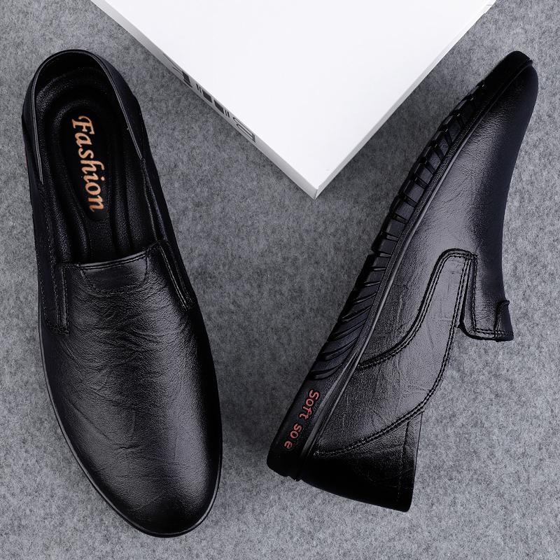Fashion Genuine Leather Mens Walking Shoes New Arrival Men Loafers Breathable Slip-on Flats Handmade Lazy Footwear Light Driving Shoes
