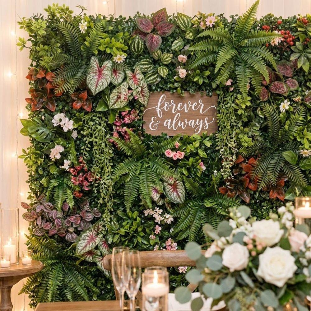 UV Protection Artificial Plant Wall Panel Plastic Simulation Lawn Panels  Wedding Decoration
