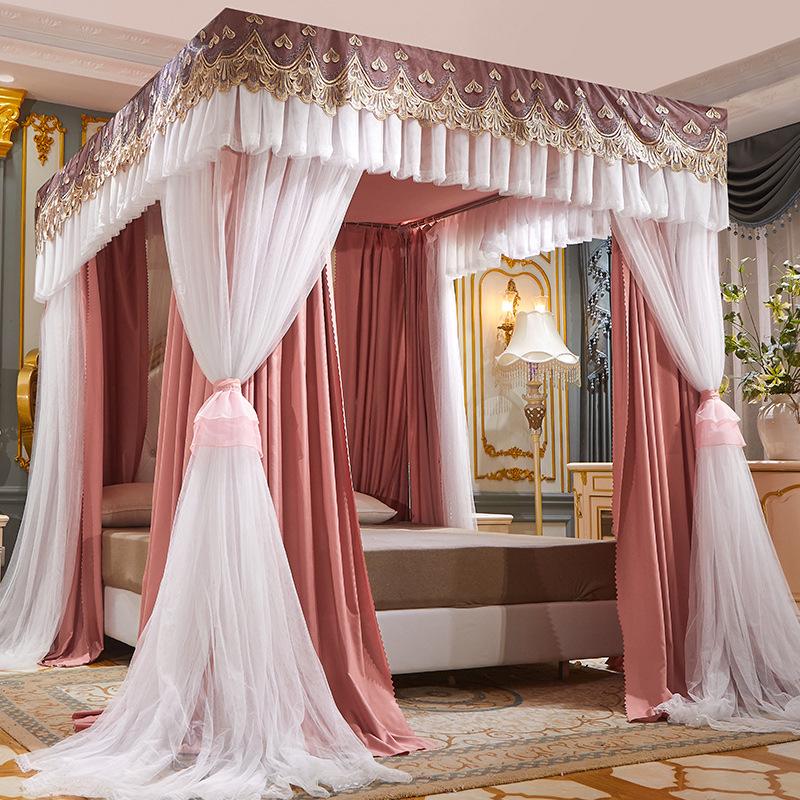 2024 Floor-Standing Double-Layer Palace Style Blackout Princess Mosquito Net with Three Doors