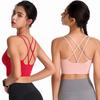 European & American Plus Size Criss-Cross Back Sports Bra - Wire-Free, Shockproof Yoga & Running Bra for Women