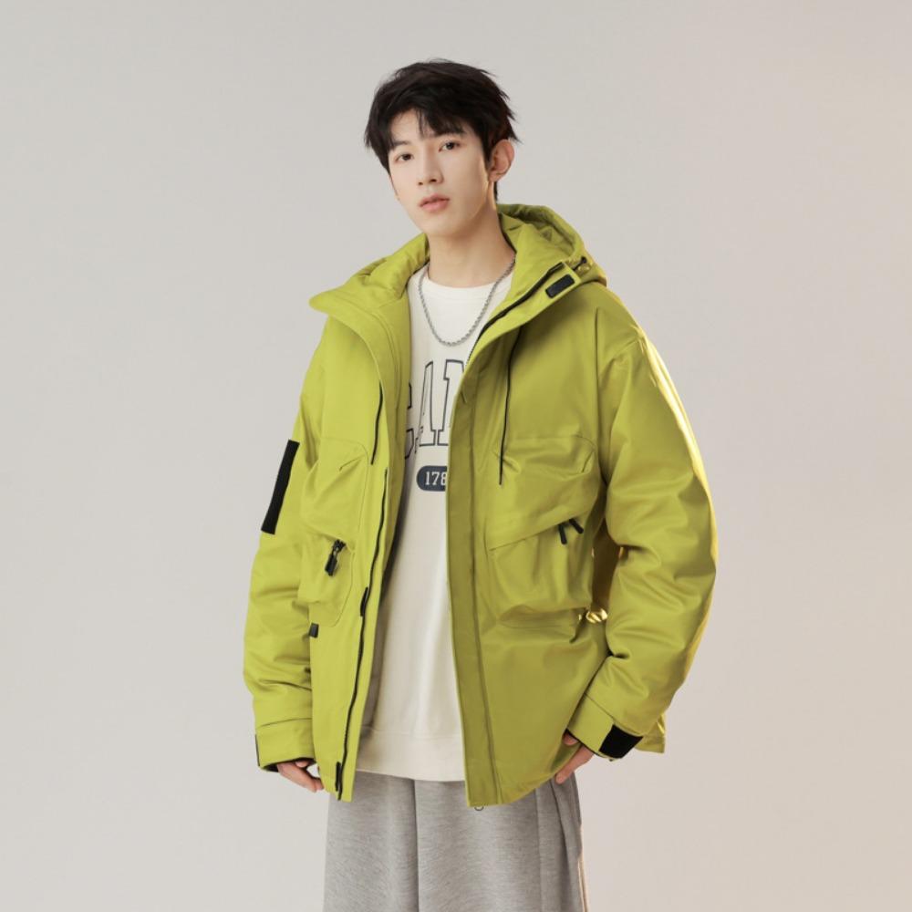 Men's autumn and winter couple cotton-padded clothes for men and women with the same trendy brand versatile hooded tooling cotton jacket