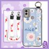 Soft Case Flower Phone Case For Nokia C22 Wristband Durable Ring Waterproof Lanyard Oil Painting Back Cover Silicone