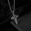 Stainless Steel Irish Celtic Knot Cross Pendant Necklace for Men Women Fashion Lucky Amulet Jewelry
