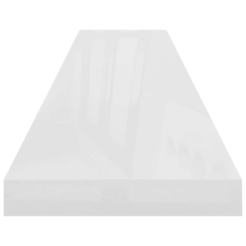 Floating Shelf High Gloss White 120 X 23.5 X 3.8 Cm MDF