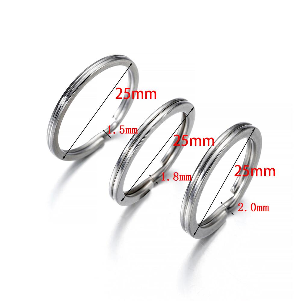 10/20Pcs 15-35mm Stainless Steel Keychain Ring Split Ring Keyfob Key Holder Rings for DIY Key Ring Jewelry Making Accessories