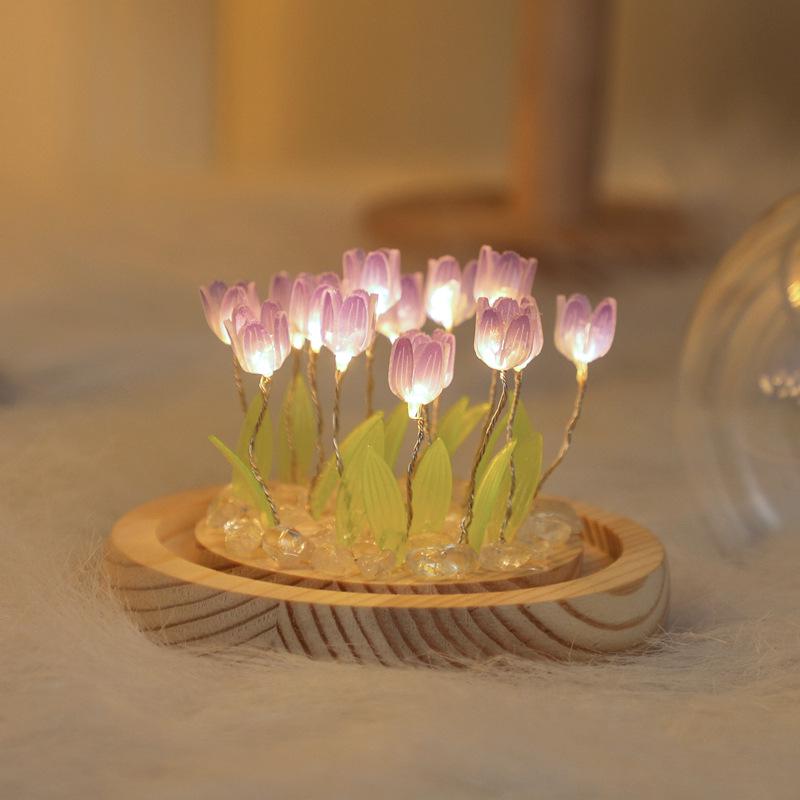 Tulip Night Light DIY Kit: Creative Desktop Ornament Gift for Girls' Bedroom or Valentine's Day