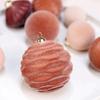 35pcs/set Velvet Christmas Ball Ornament Flocked Hanging Xmas Tree Ball Velvet Pendant Ball For Home Christmas Party Decoration