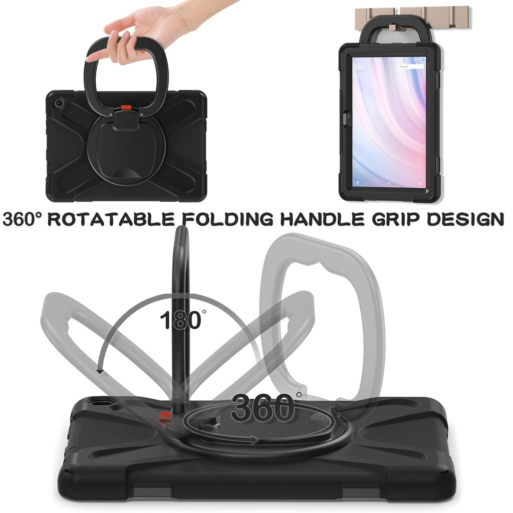 "Amazon Fire HD 10 2023 Tablet için Koruyucu Döner Standlı Kılıf - Düşme Önleyici Kabuk"