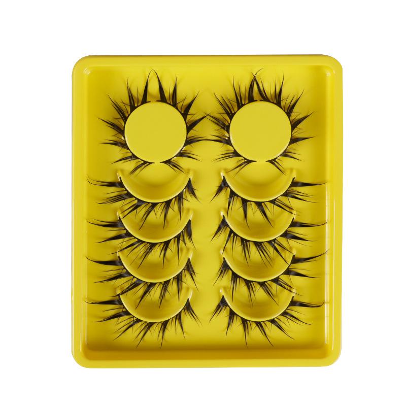 Manga Wet Tip Little Devil False Eyelashes - Black Stem, Dense Strip for a Natural, Photogenic Look