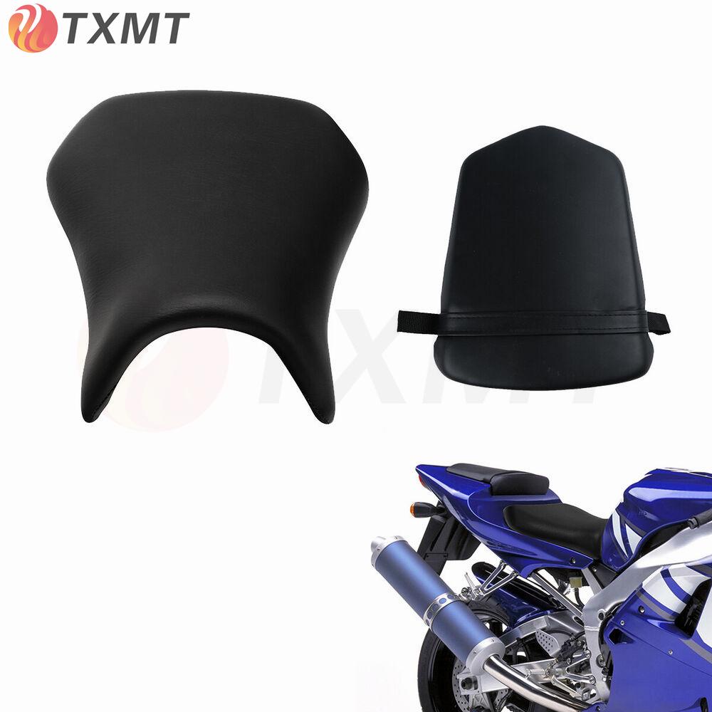 Modified Front & Rear Leather Seat Cushions for Yamaha YZF1000 R1 00-01 with Front Seat Bag