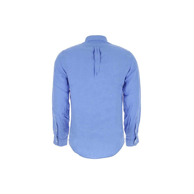 Polo Ralph Lauren Ss21 Solid Long Sleeve Shirt With Pony Embroidery Men Shirts Light-Blue 710829444-002