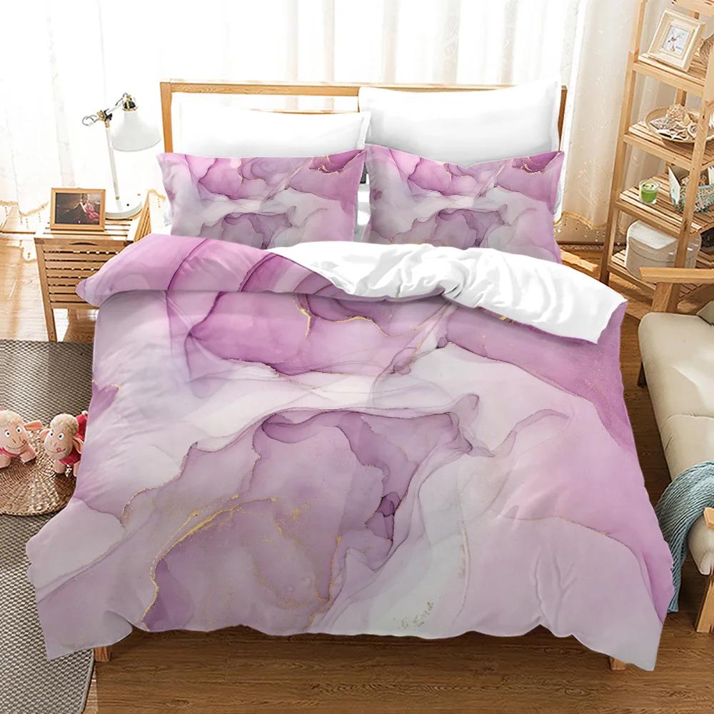 Luxury Queen Bedding Set Colors Marble King Size Soft Skin Friendly Duvet Cover Set With Pillowcase Suitable For All Age Groups