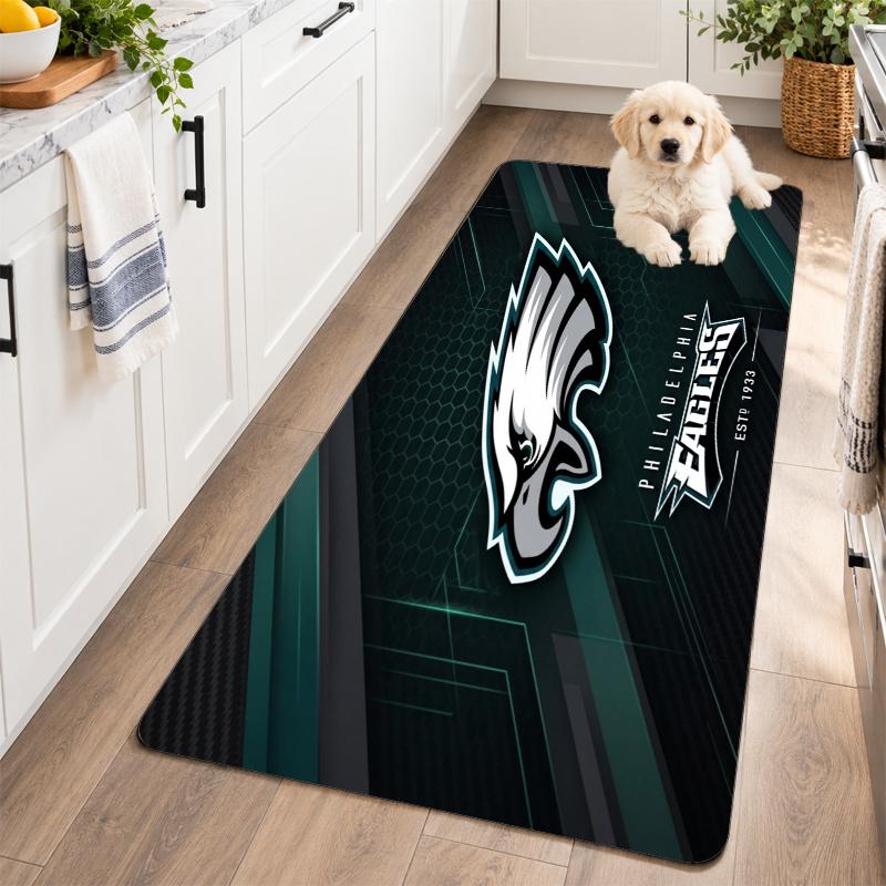 Flannel Kitchen Mat Philadelphia Eagles Soft Area Rug Non Slip Floor Carpet Home Decoration