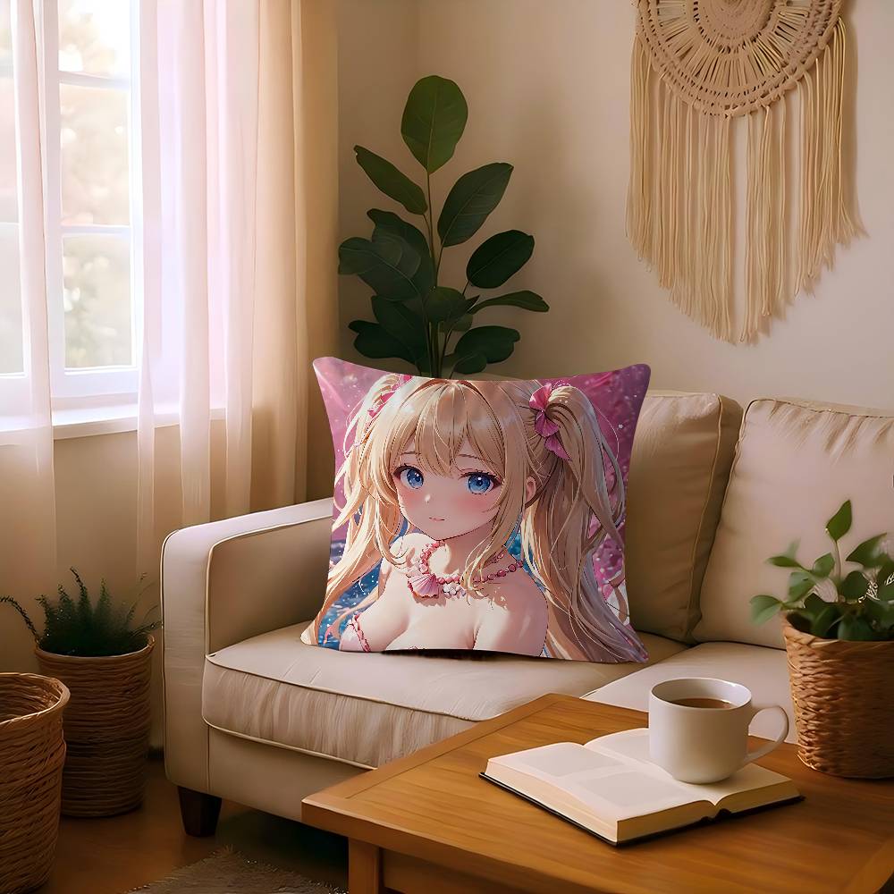 Mermaid Melody Anime Pichi Pitch Pillowcase Toon Gift Cushion Cover Bedroom Home Sofa Chair Seat Decor Pillow Case