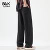 Baleno Men's S&K Linen Blend Straight Casual Pants