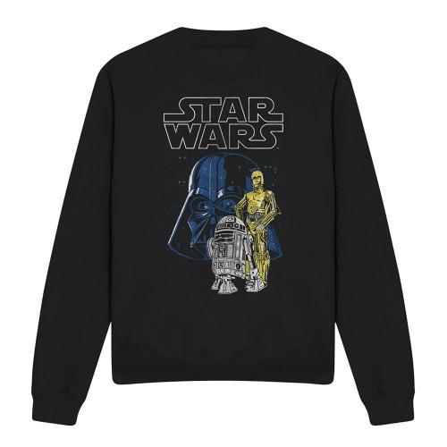 Star Wars Unisex Adult Vader And Droids Weave Long-Sleeved Sweatshirt