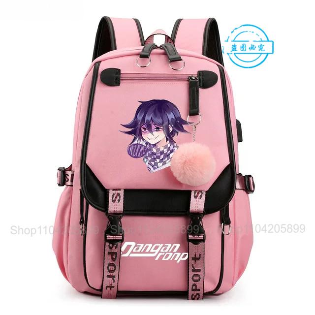 Zaino Danganronpa Anime Mochila Cartella Scolastica Studente Porta USB Borse da Viaggio Laptop Messenger Bag Grande Casual Regalo