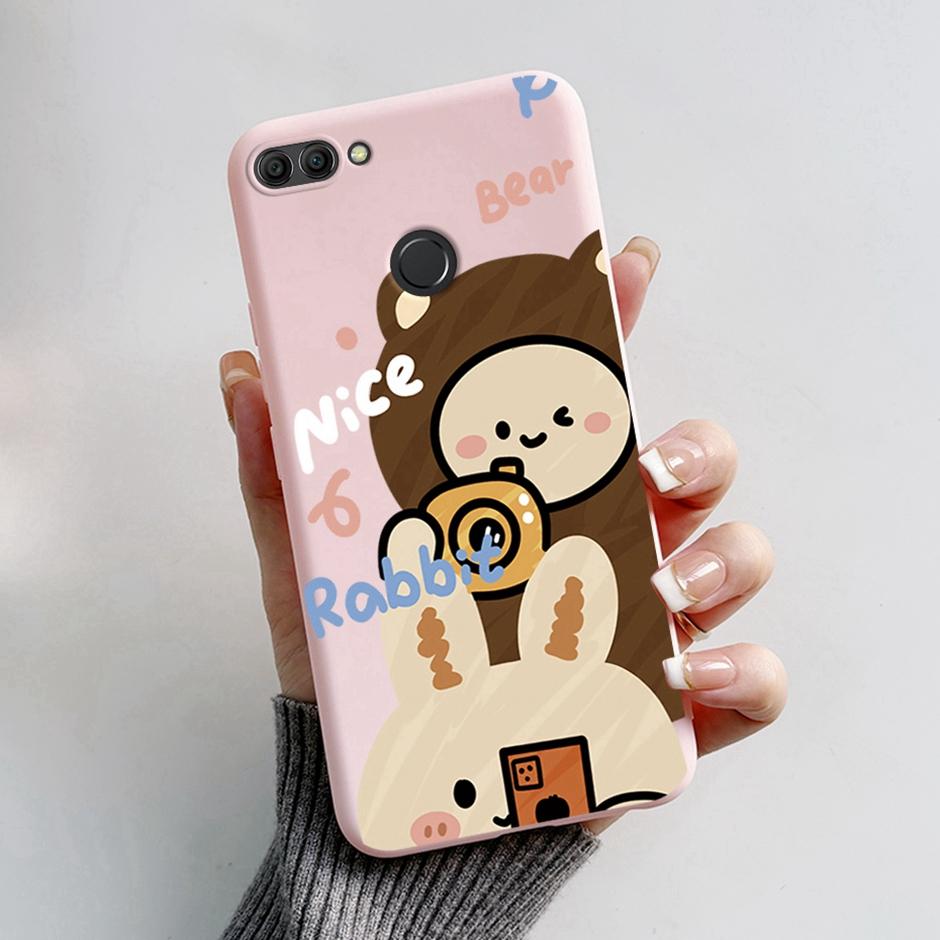 Fro Huawei Y9 2018  Liquid Silicone Phone Case Fro Huawei Y9 2018  Soft Thin Candy Cover For Huawei Enjoy 8 Plus Coque Fro Huawei Y9 2018