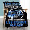Truck Personalized Name Blanket Throw Personalized Blanket Soft Warm Cozy Throw For Bed Sofa Office Chair Livingroom Ideal for All Seasons
