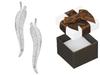 Silver Earrings Large Feathers Women's Studs Feather Feather Studs Silver