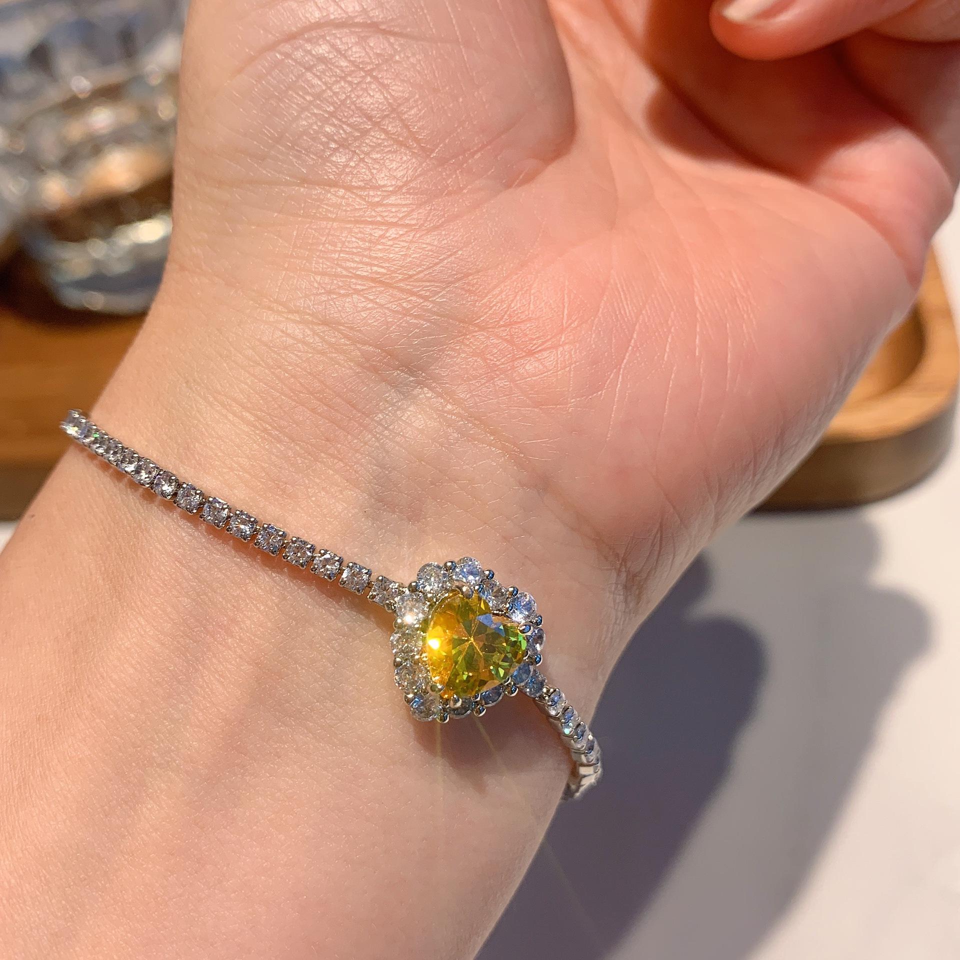 Douyin hot sale wish European and American crystal sea paraiba bracelet femininity simulation emerald bracelet women