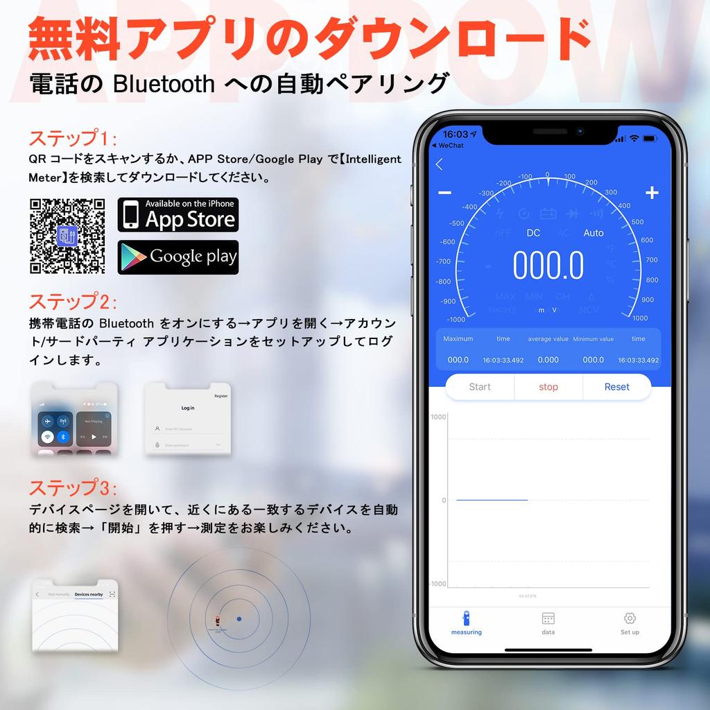 INFURIDER Digital Bluetooth Clamp 6000 and Temperature Measurements Instruction Manual YF-570T-APP AC/DC Meter, True-RMS, Counts, Auto-Ranging, DC/AC
