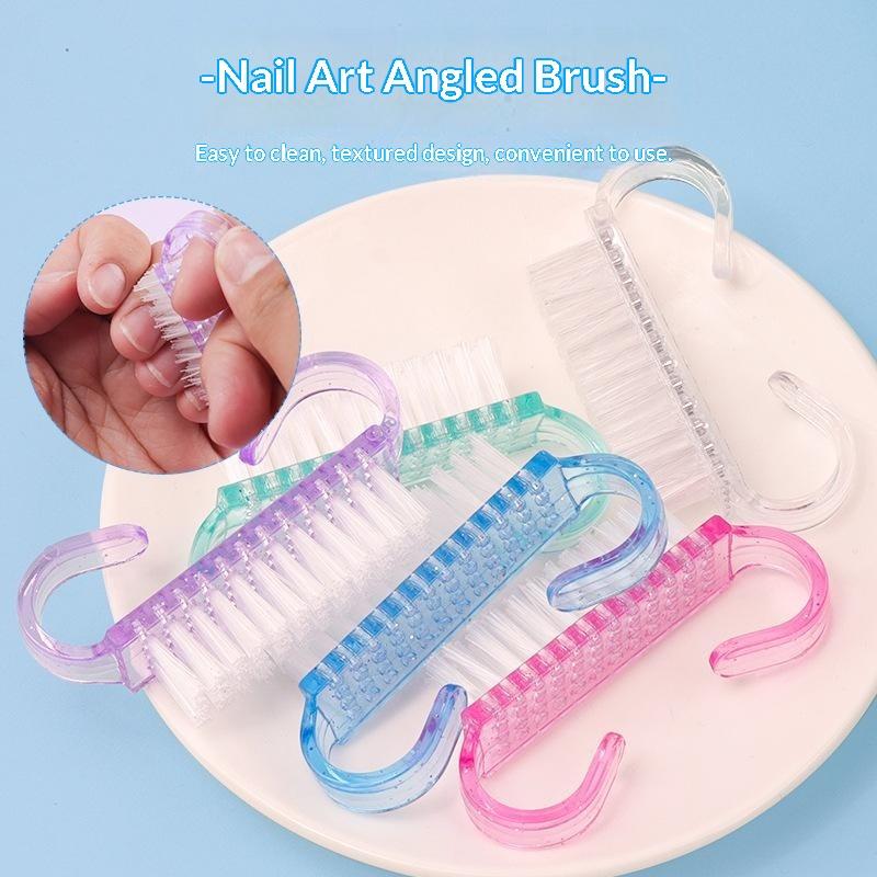 Colorful Soft Nail Cleaning Brushes Dense Bristles Ergonomic Non-Slip Handle for Daily Hand Foot Nail Care