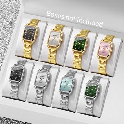 4pcs/8pcs/set Women's Gift Watch Set Classic Square Simple Scale Dial Exquisite Casual Trendy Quartz Watch Set Box Not Included