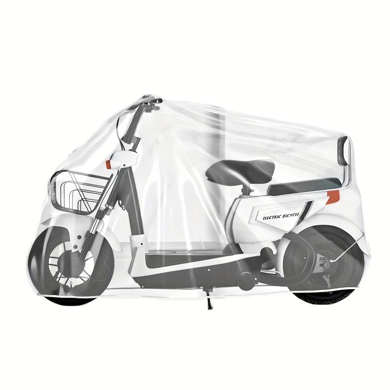 Electric Bike Rain Cover, Thickened Transparent Motorcycle Full Cover, Dustproof Windshield, E-Scooter Rain Cover
