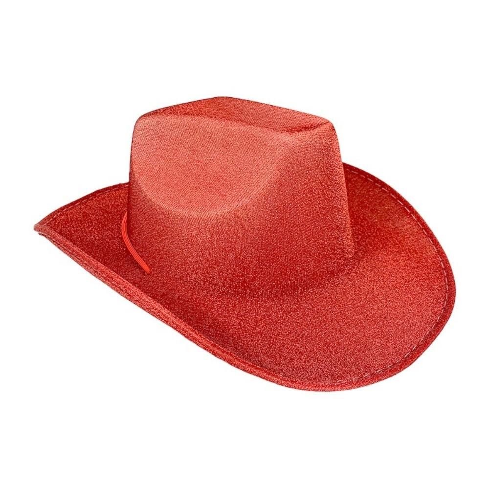 Glitter Pink Western Cowboy Hat Solid Color Cowgirl Hat Fashion Bowler Hat Show
