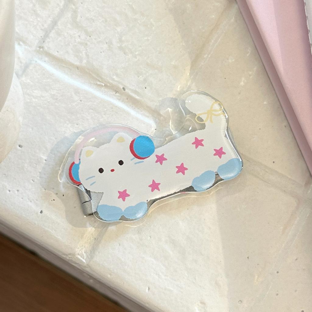 Cute cat puppy metal holder, mobile phone case, lazy holder, ultra-thin paste mobile phone holder, portable hard cartoon