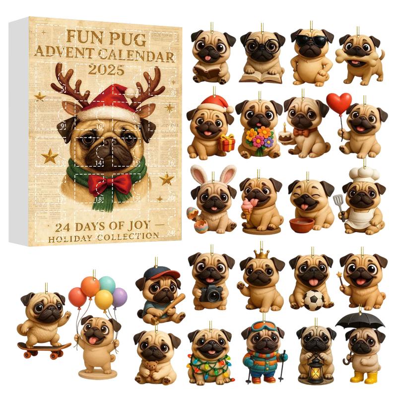 24 Days Christmas Countdown Calendar With Cute 2D Pet Ornaments Xmas Tree Decoration  Year Advent Calendar Surprise Blind Box
