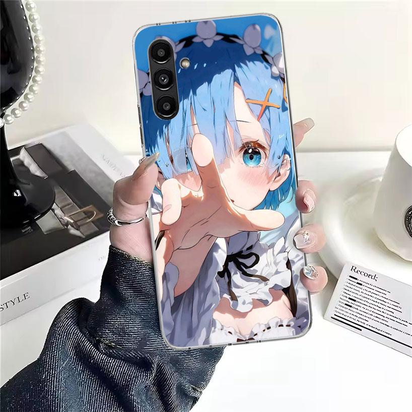R-Rem Re Zero Anime Phone Case For Samsung Galaxy A13 A14 A15 A16 A17 A53 A54 A55 A56 A57 A33 A34 A35 A36 A37 A23 A24 A25 A26 Ga