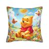 Federa per Cuscino Quadrata Cartone Animato Winnie the Pooh Poliestere Decorativa Maialino Tigro Ih-Oh, Federa 45*45cm
