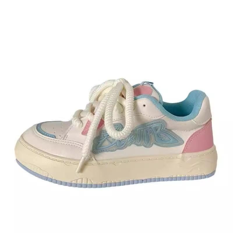 Popular dopamine niche design sense little white shoes women's 2025 spring new cute pink board shoes sneakers