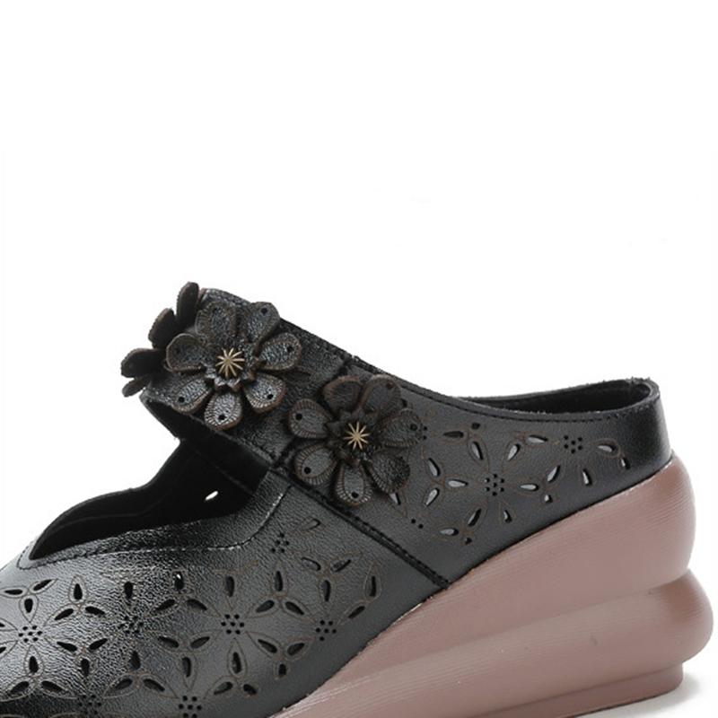 Pantofi cu platformă de vară pentru femei Sandale cu slip-uri Sandale din piele naturală Sandale respirabile Pantofi de femeie Pantofi 2024 Moale și confortabil