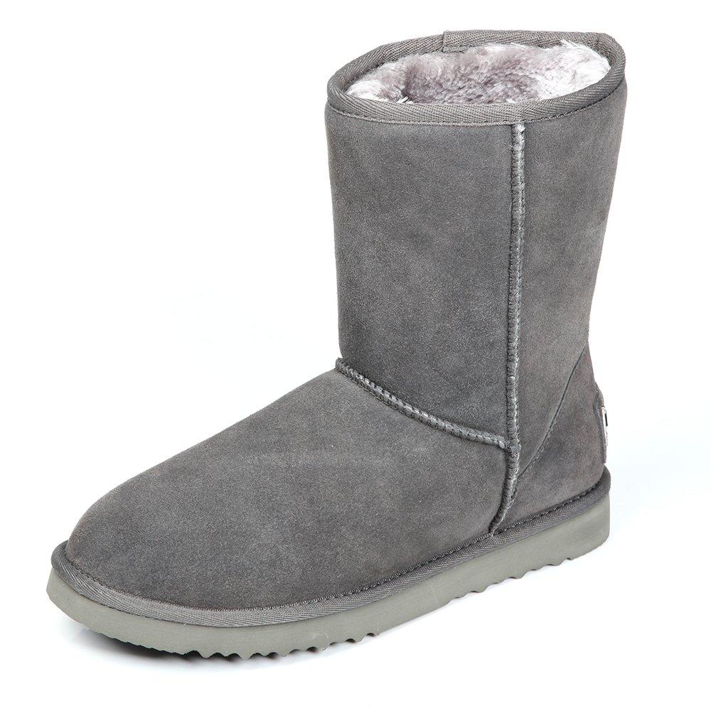 

Osland Classic Snow Cowhide Size Women s Boots, Mid-Length Leather, Water-Resistant, Gray, 23.5cm серый