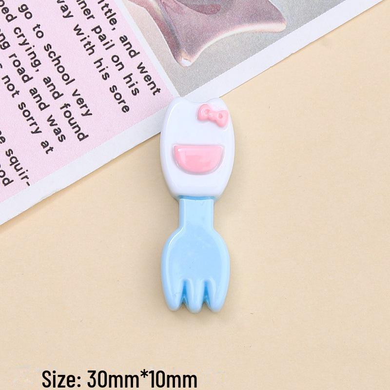 Kit d'accessoires en résine DIY: Boucles de chaussures de dessin animé, colle crème, épingle à cheveux, bijoux cuillère chaton coloré