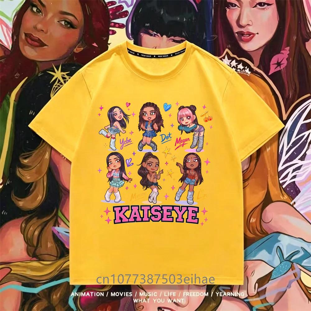 KATSEYE Print T-shirt for Kids Casual Summer Top with Katseye Pattern Short Sleeve Tee Youth Girl Streetwear Fashion Tops