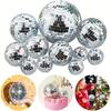 10Pcs Disco Ball Festival Holiday Bar Party Decoration Ball Reflective Glass Silver Baubles for Wedding Birthday Decor Sparkling