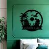 Personalized Metal Sunset Beach Sign Custom Name Wall Art Farmhouse Porch Patio Decor Unique Gift