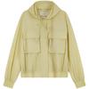 Lightweight Waterproof Windbreaker Jacket With Hood Women Jackets Almond-Yellow 47B519G